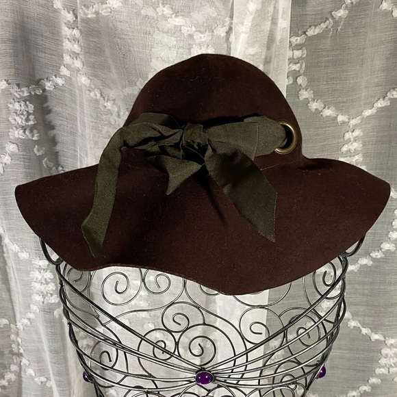Jessica Simpson wool brown floppy hat with bow - Picture 1 of 10